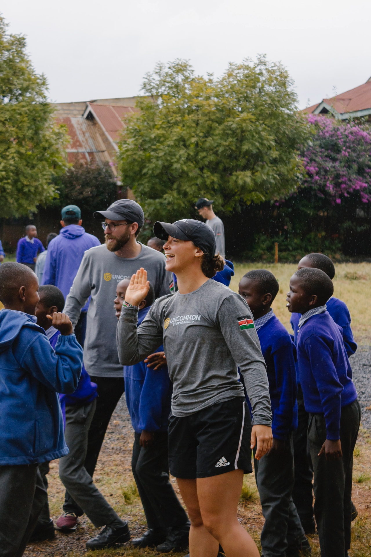 Leading a sports camp in Kenya